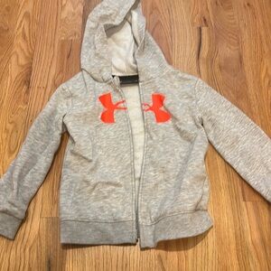 Grey full zipper under armor hoodie